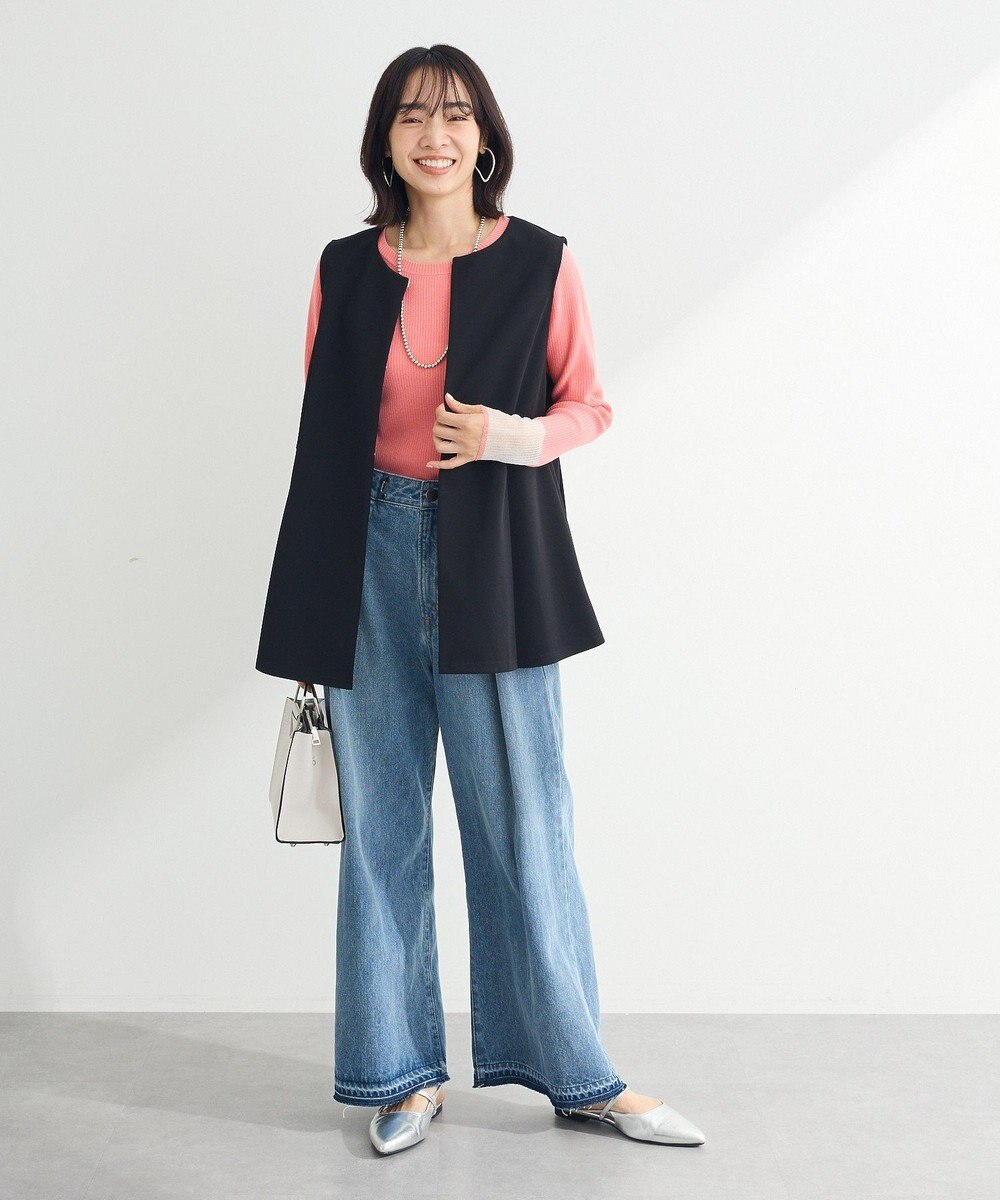 Green Parks アンチピリング袖シアーリブニットプルオーバー 