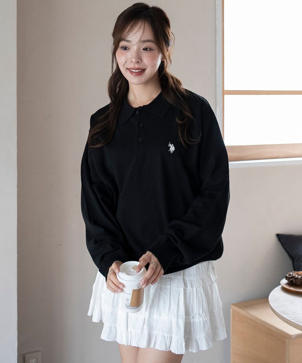 WEGO 【25年秋冬新作/ユニセックス着用ITEM/MLサイズ展開】別注USPOLOニットポロ 