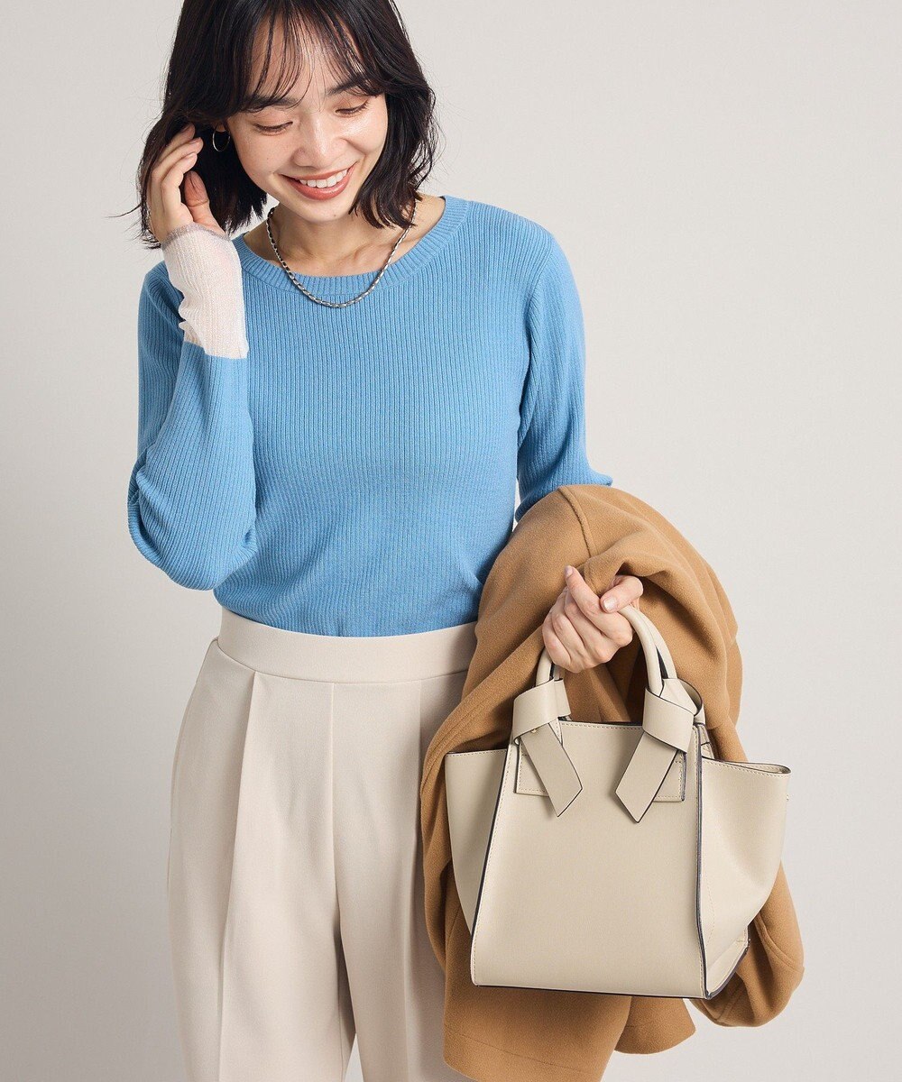 Green Parks アンチピリング袖シアーリブニットプルオーバー 