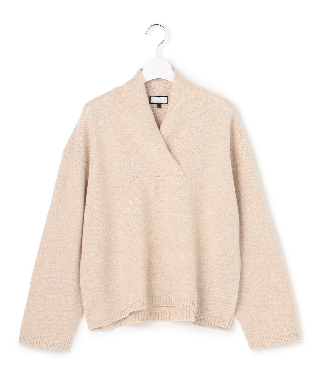 J.PRESS YORK STREET 【WOMEN】ウールカシミヤ 変形Vネック ニット 