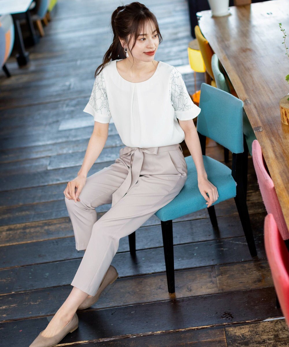 Tiaclasse 【新色追加・洗える】体型カバーも叶うレーススリーブブラウス 