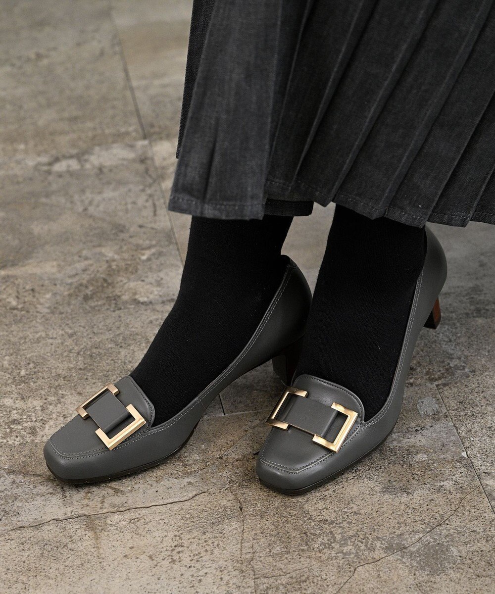 Pointer 日本製 本革バックルパンプス 