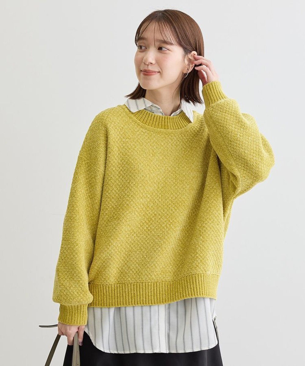 Green Parks ベロアモールモックネックニットプルオーバー 