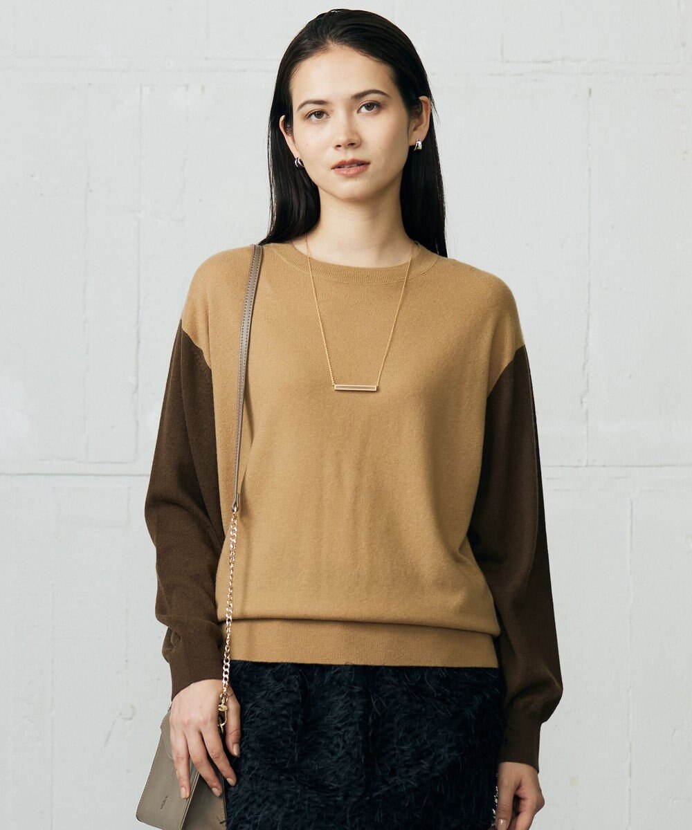 自由区 L 【カタログ掲載】ファインウールカシミヤクルーネック ニット 