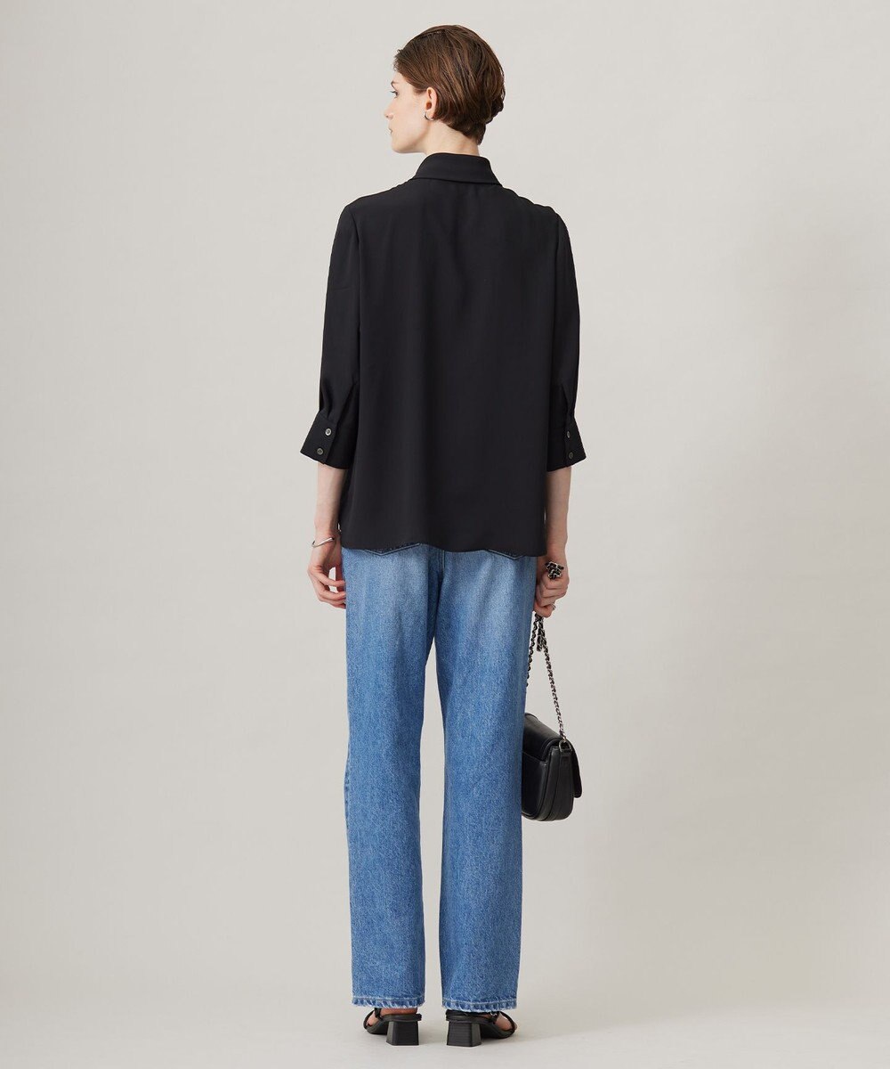 ICB 【接触冷感・UVケア・速乾・洗える】BackSatinAmunzen ボウタイブラウス 