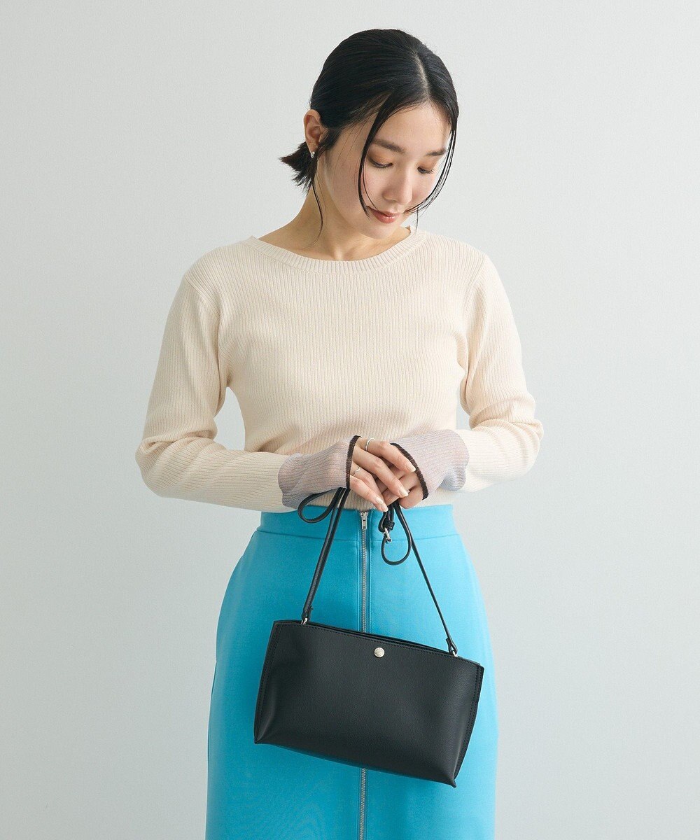 Green Parks アンチピリング袖シアーリブニットプルオーバー 