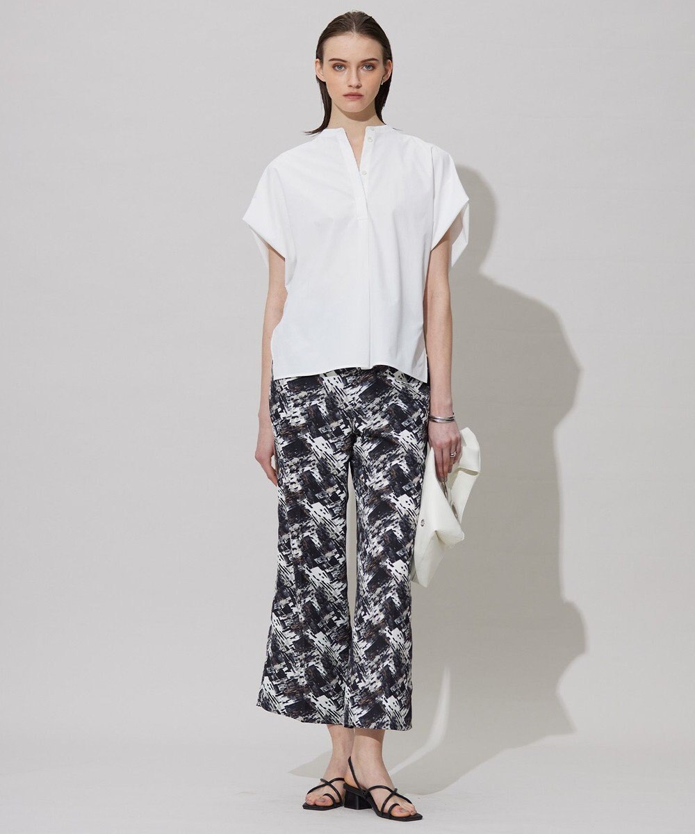 ICB 【接触冷感・UVカット・洗える】ヴィンテージスパンブロード デザインブラウス 