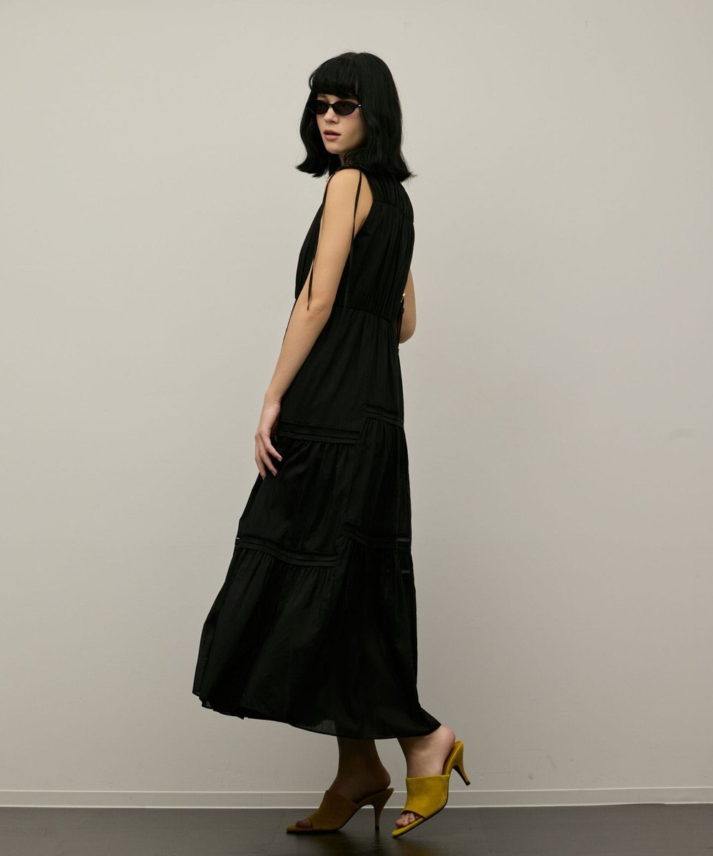 GRACE CONTINENTAL コットンシルクティアードワンピース 