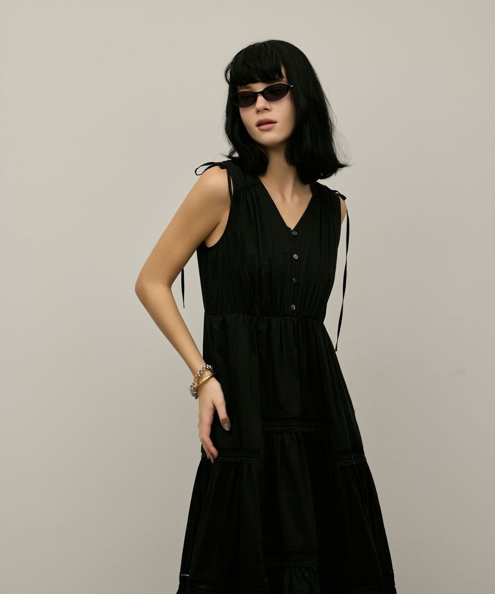GRACE CONTINENTAL コットンシルクティアードワンピース 
