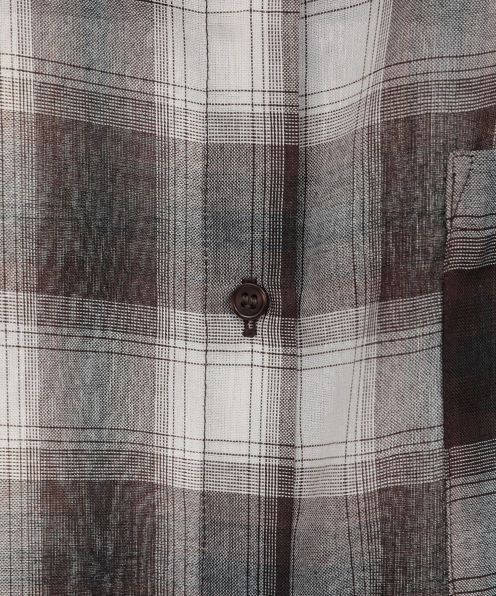 earth music&ecology 【2WAY】２ｗａｙショルダードロストリボンチェックシャツ 