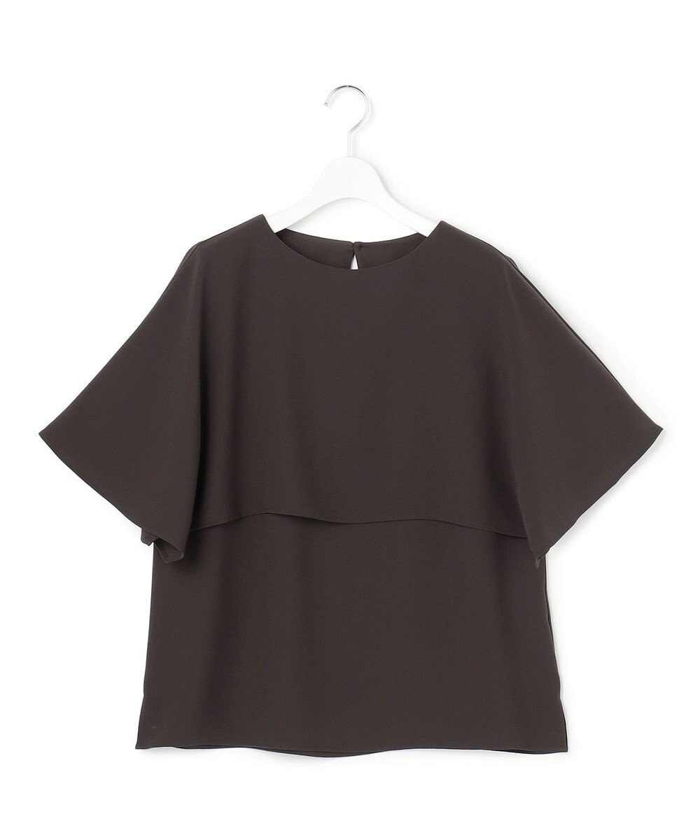 23区 【吸水速乾/UVカット/接触冷感】ストレッチジョーゼット  ケープデザイン カットソー 