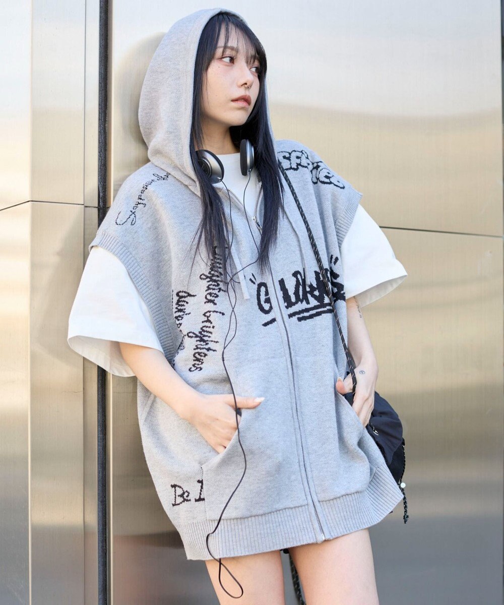 WEGO 【ユニセックス着用ITEM/MLサイズ展開】ジャガードノースリジップパーカー 