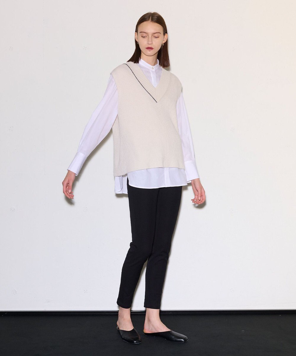 JOSEPH ポプリンシャツ×ニットベスト 