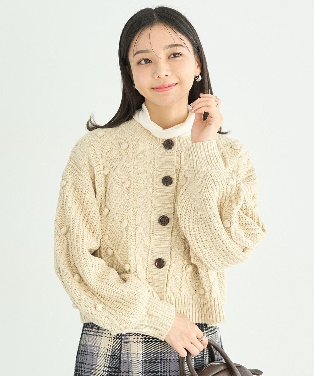 earth music&ecology ポップコーンケーブルカーディガン 