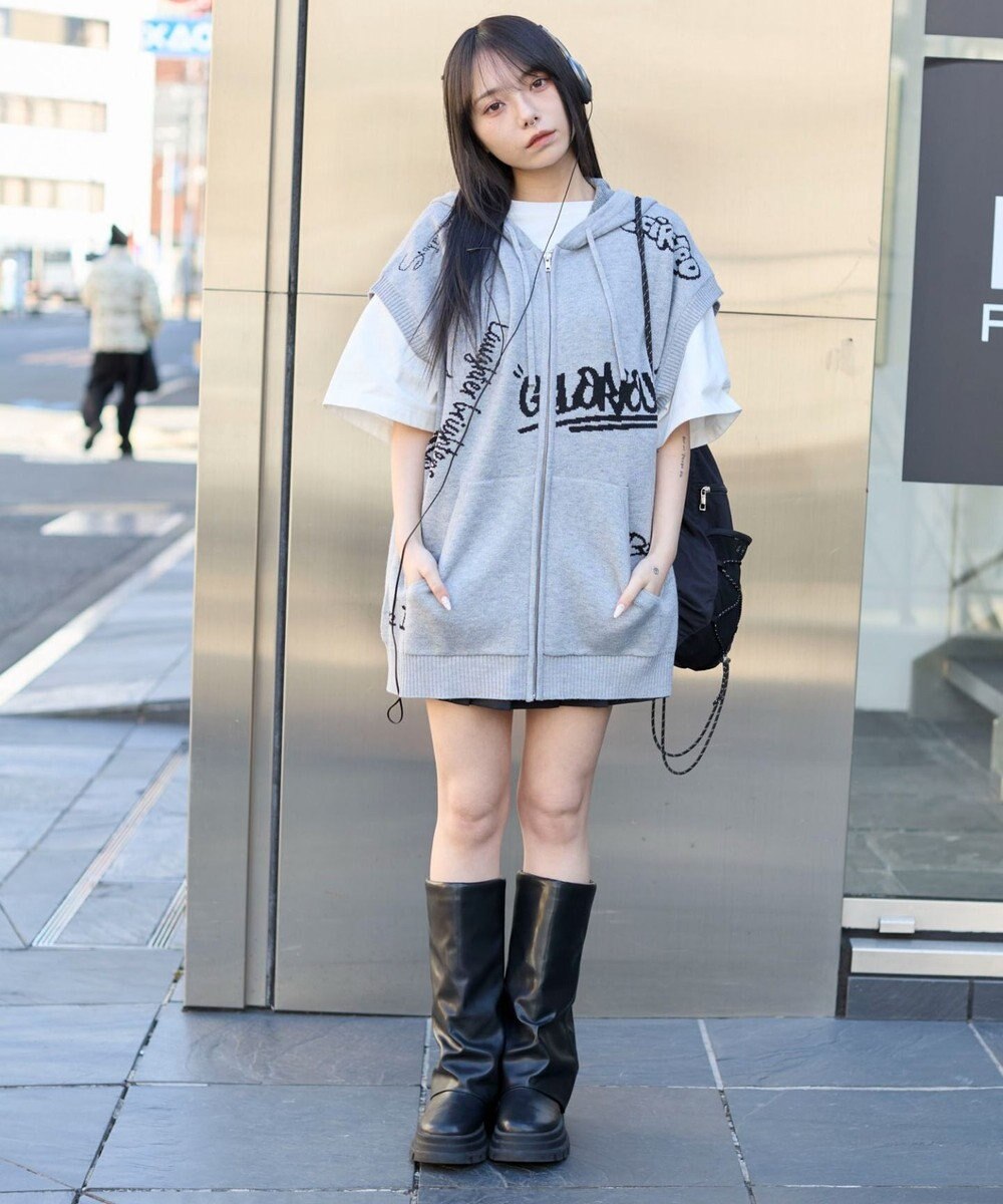 WEGO 【ユニセックス着用ITEM/MLサイズ展開】ジャガードノースリジップパーカー 