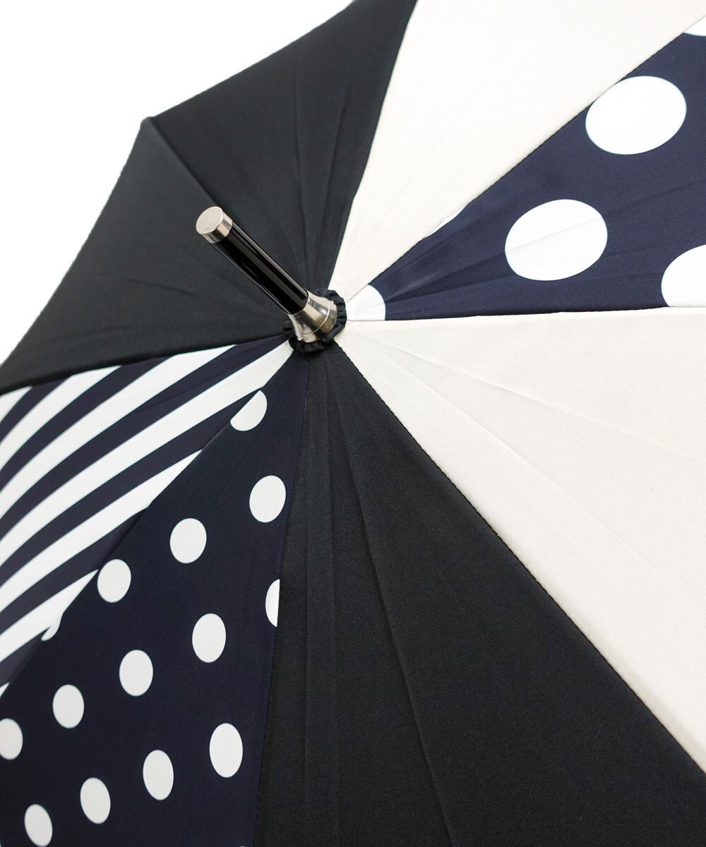 +RING レディース向け プラスリング 雨傘（長）60cm BLK/WHT T1401 