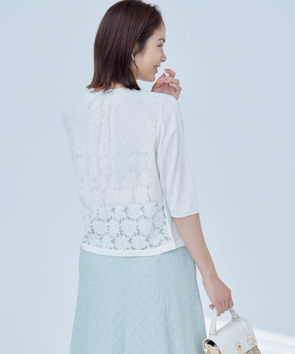 組曲 【2SET・WEB限定】フラワーレース5分袖ツイン ニット 