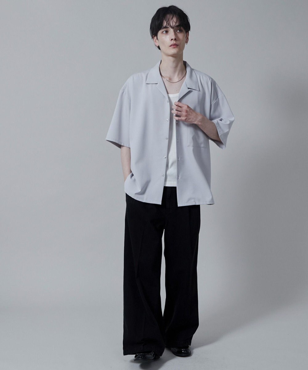 WEGO 【速乾/シワになりにくい】ドライポリオープンカラーシャツ(S) 