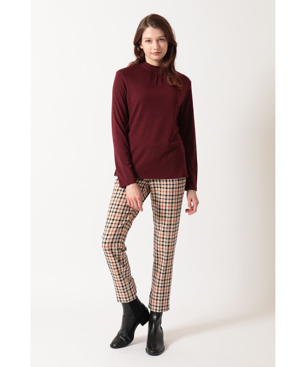 DAKS ツイル ハウスチェック スリムパンツ 