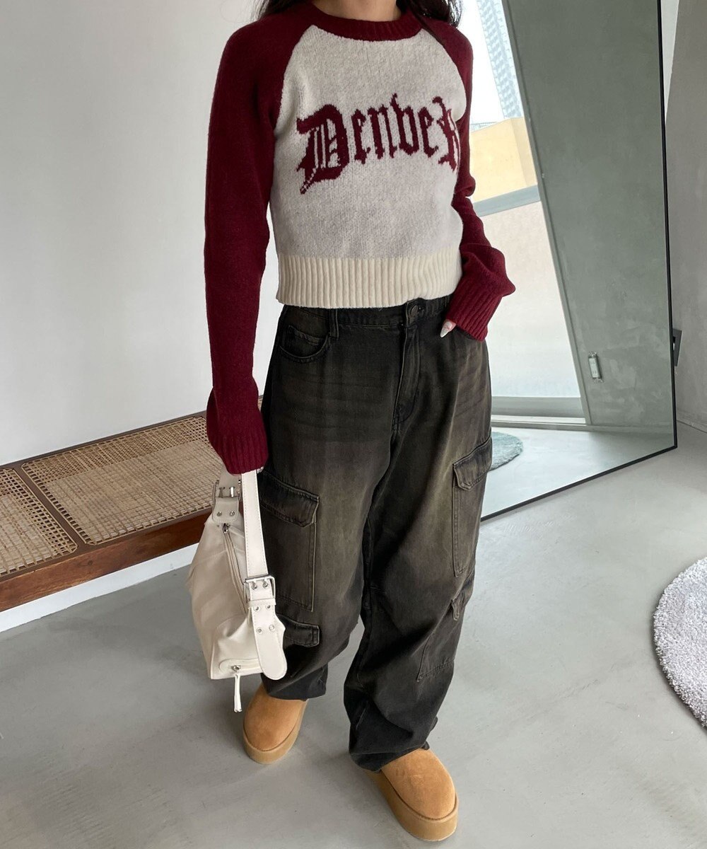 WEGO フラッフィーグラフィックちびニット 