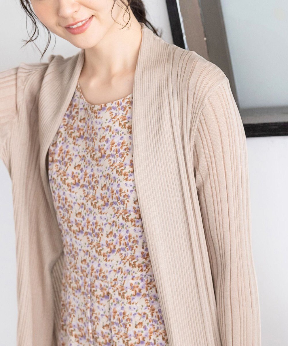 Tiaclasse 【UVケア・接触冷感】さらっと羽織れる膝丈ロングトッパーカーディガン 