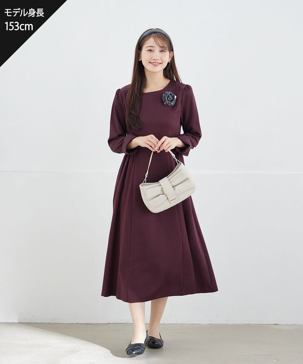 Tiaclasse L 【安田美沙子さん着用・新色追加・洗える】ベロアラインフレアワンピース 