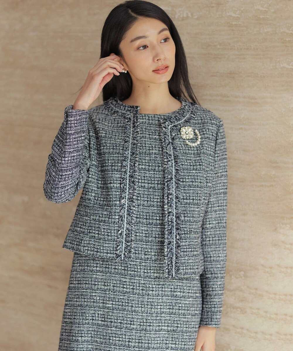 組曲 S 【KUMIKYOKU NAVY】ラメループモールツイード ジャケット 