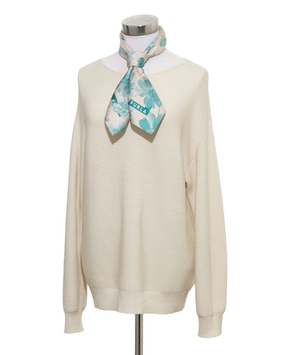 MOONBAT 【シルク100%】FURLA (フルラ) 花柄 シルクプリントスカーフ 65cm×65cm  UV対策 手洗い可能 