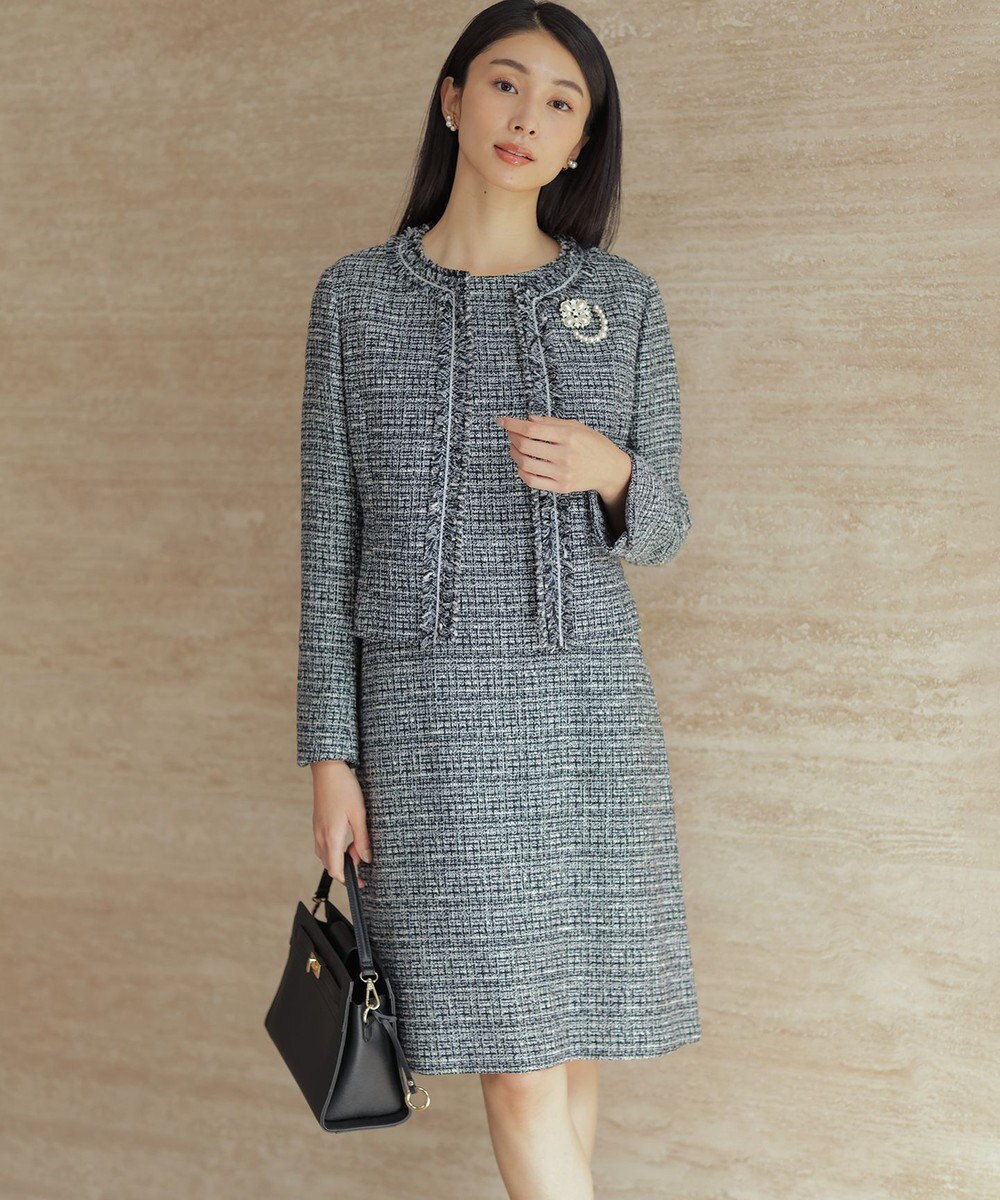 組曲 S 【KUMIKYOKU NAVY】ラメループモールツイード ジャケット 