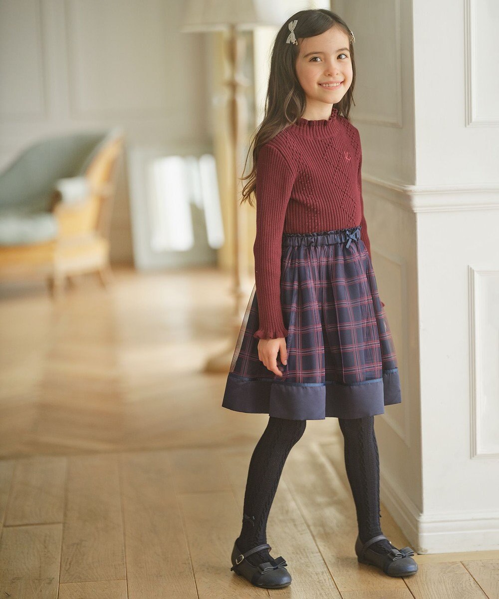 組曲 KIDS 【110-140㎝】ノエルチェック チュールスカート 