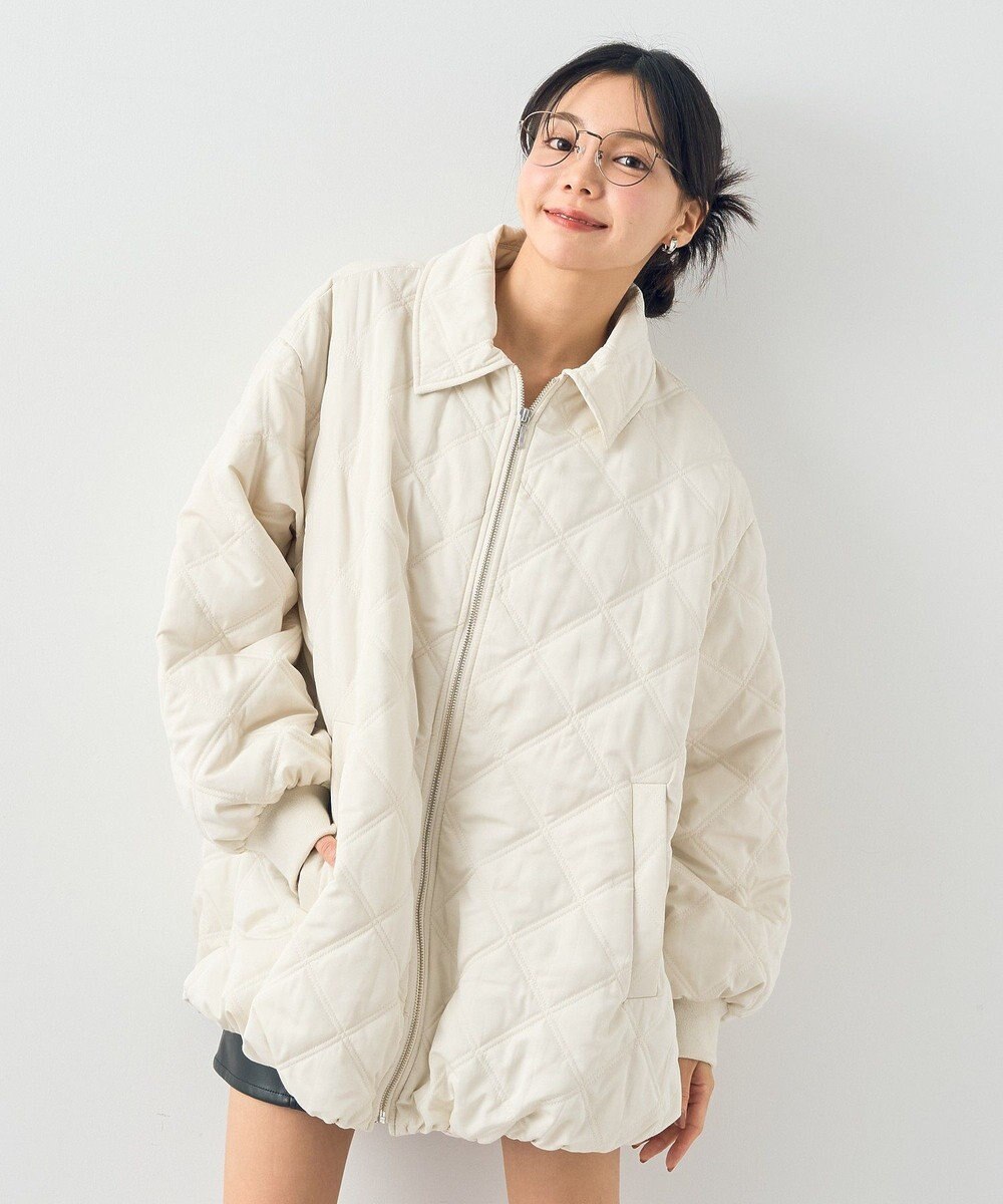 earth music&ecology ダブルステッチキルティングコート 