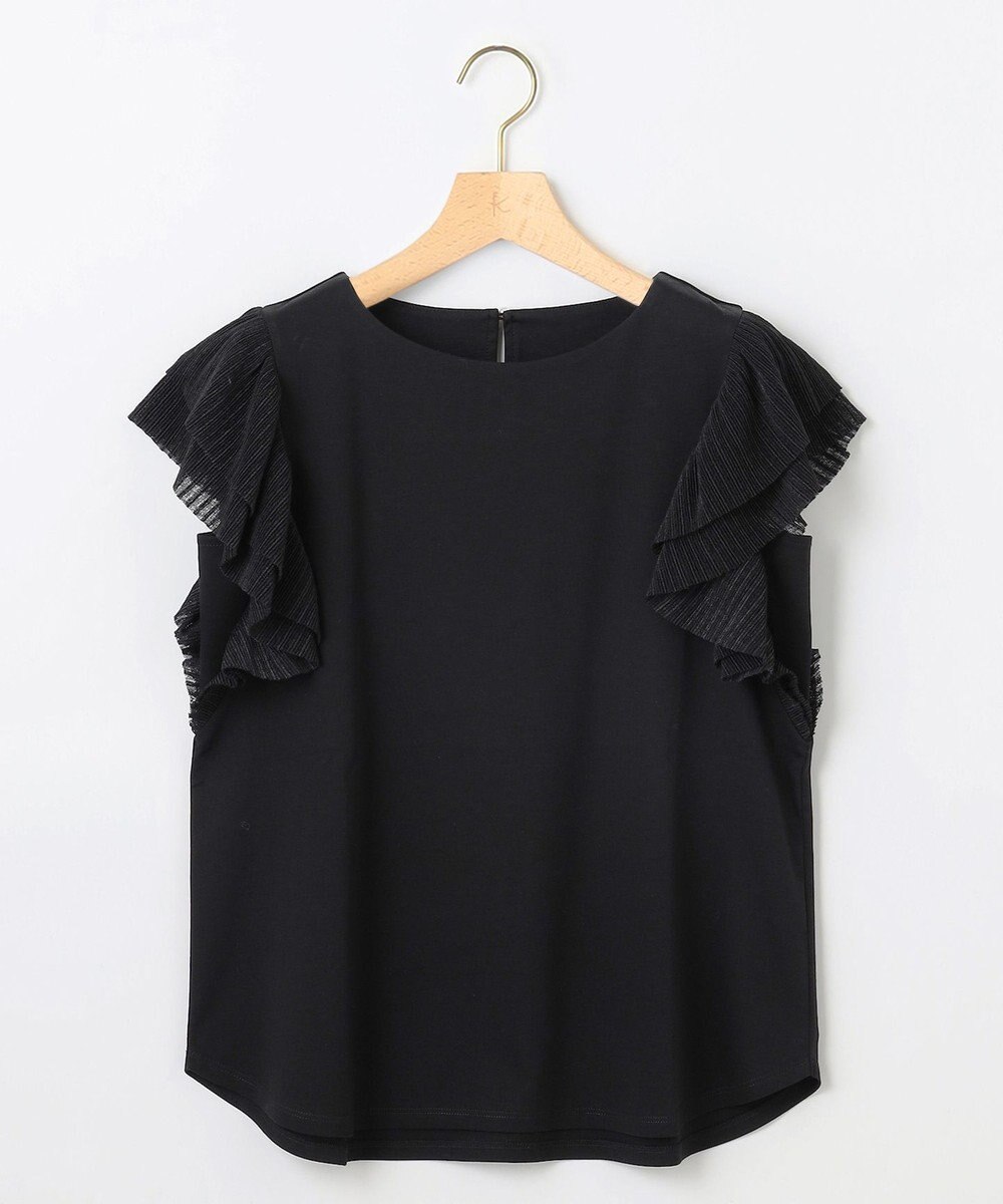 組曲 プリーツコンビフレンチスリーブ カットソー 