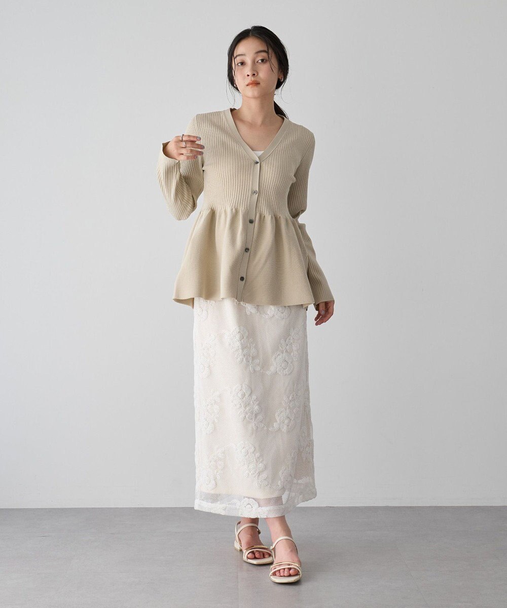 YECCA VECCA ペプラムカーディガン 