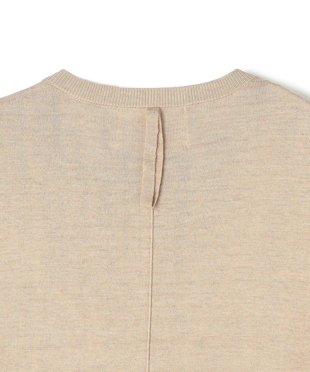 BEIGE， CHLOR / ウールシルク配色クルーネックカーディガン 