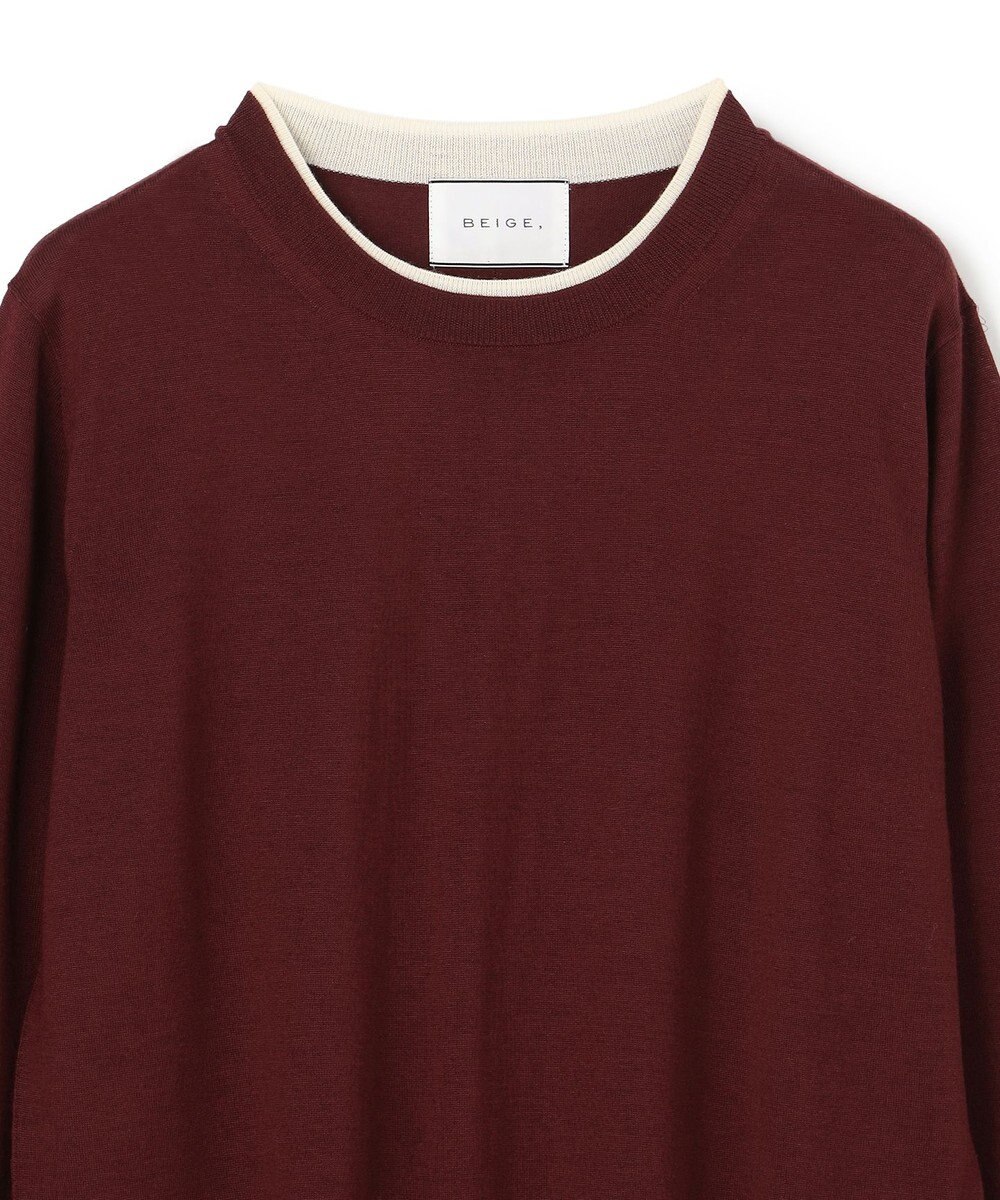 BEIGE， 【VERY掲載】LA MONNAIE / レイヤーカラークルーネックニット 