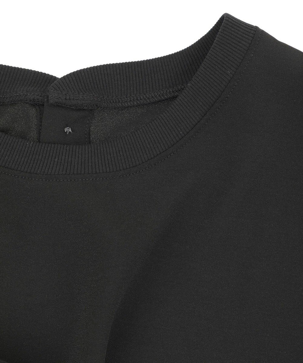 YECCA VECCA リブMIXジョーゼットブラウス 