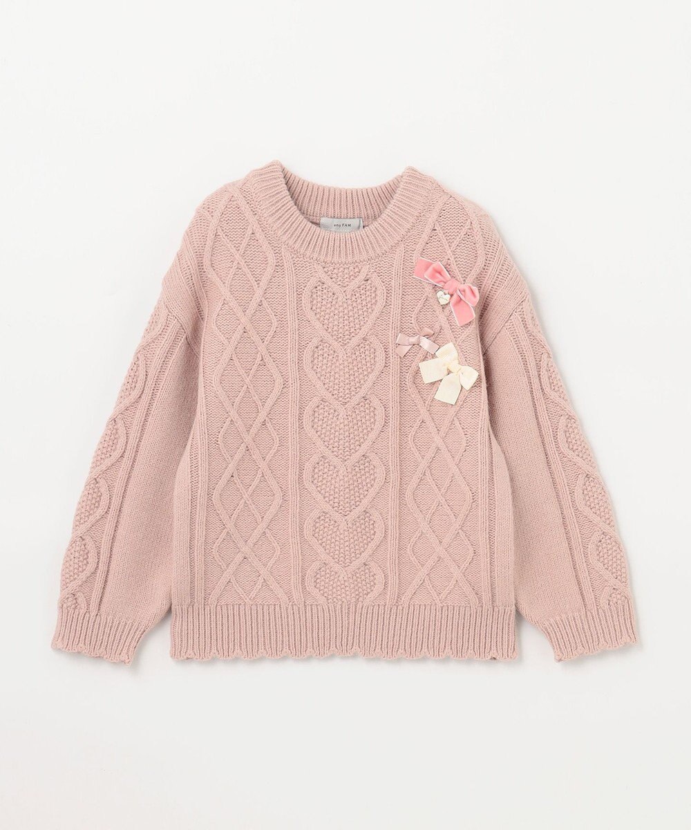 ANY KIDS リボン ケーブル ニット 