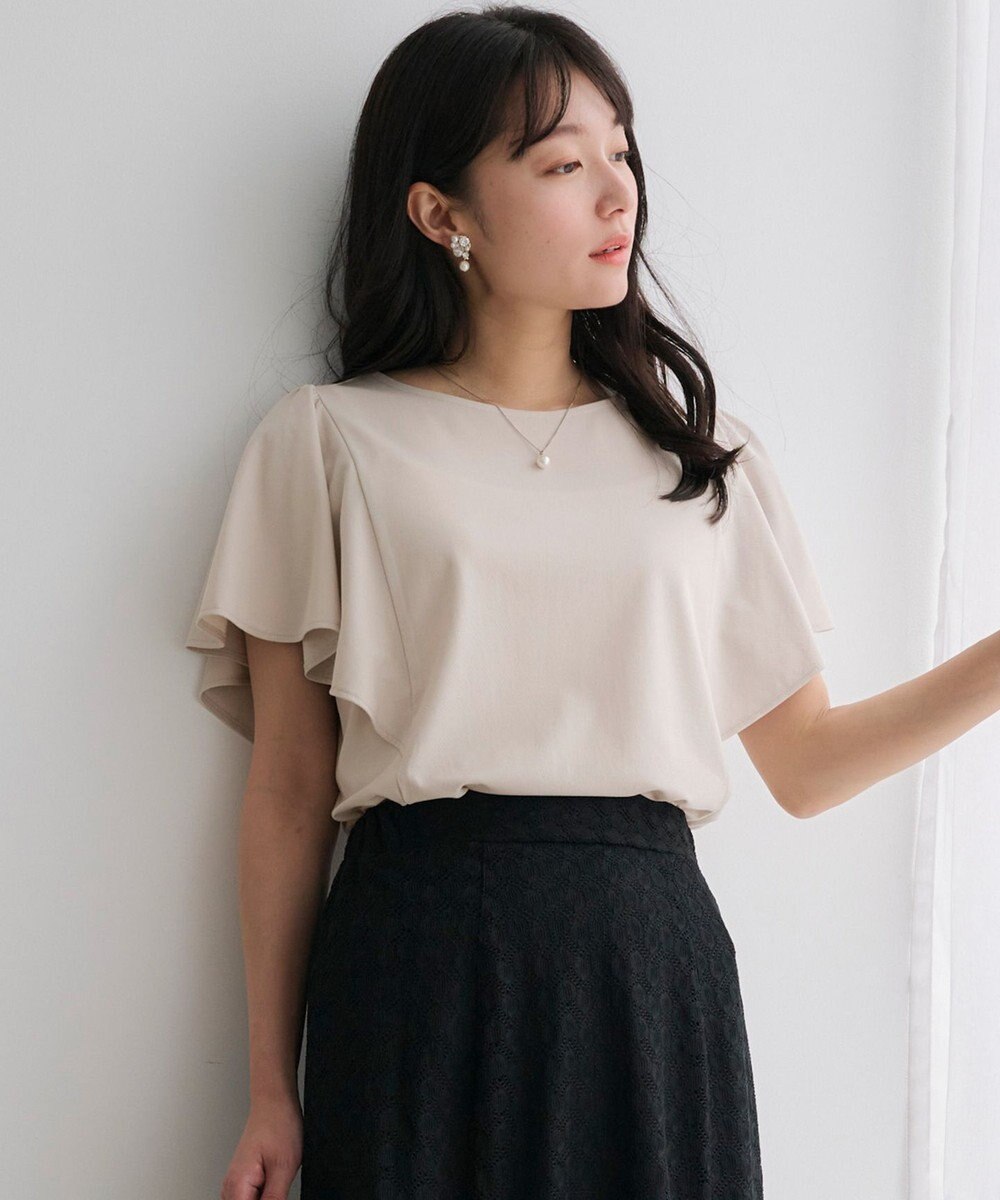 ANY SIS 【洗える】フリルスリーブ カットソー 