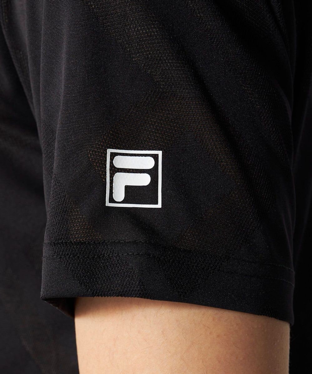 FILA GOLF／marie claire 【FILA GOLF】メッシュ加工ビックロゴ半袖ポロシャツ 