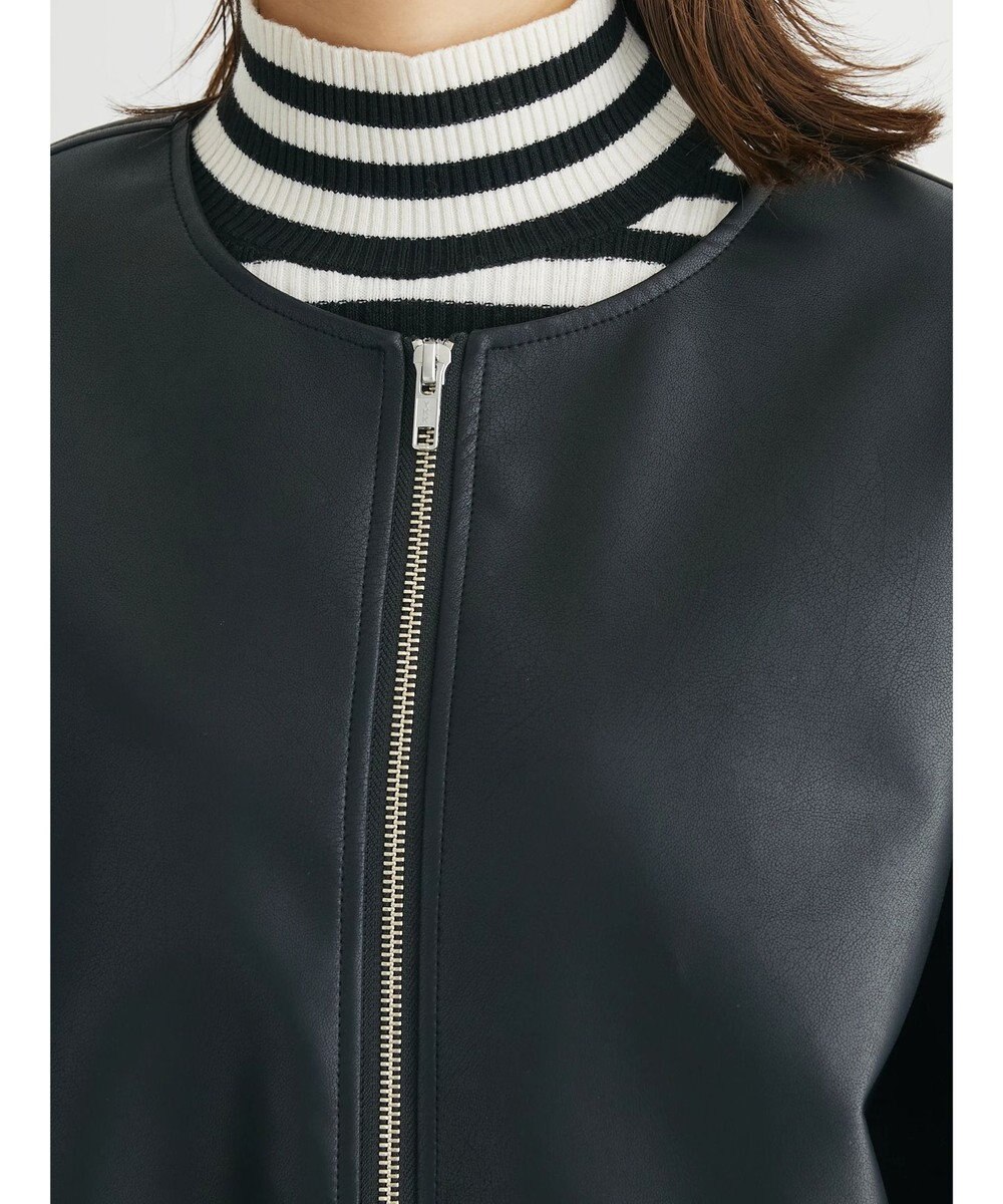 Green Parks ・ＥＬＥＮＣＡＲＥ　ＤＵＥ　合皮ノーカラーブルゾン 