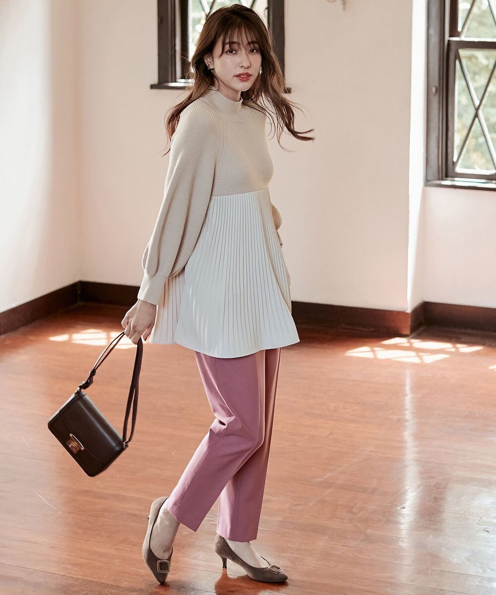 ANY SIS 【保温性あり/洗える】サーモ 2WAYストレッチ テーパード パンツ 