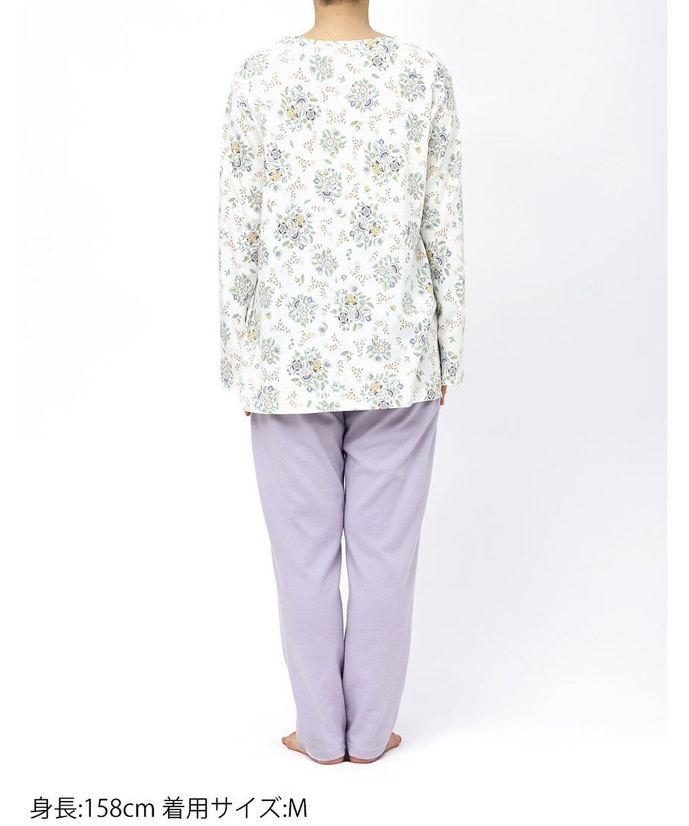 WACOAL ワコール_リラックス＆スリープ パジャマ 綿100%(本体) あったか 長袖 長ズボン ミントン レディース NDW457 /ワコール 