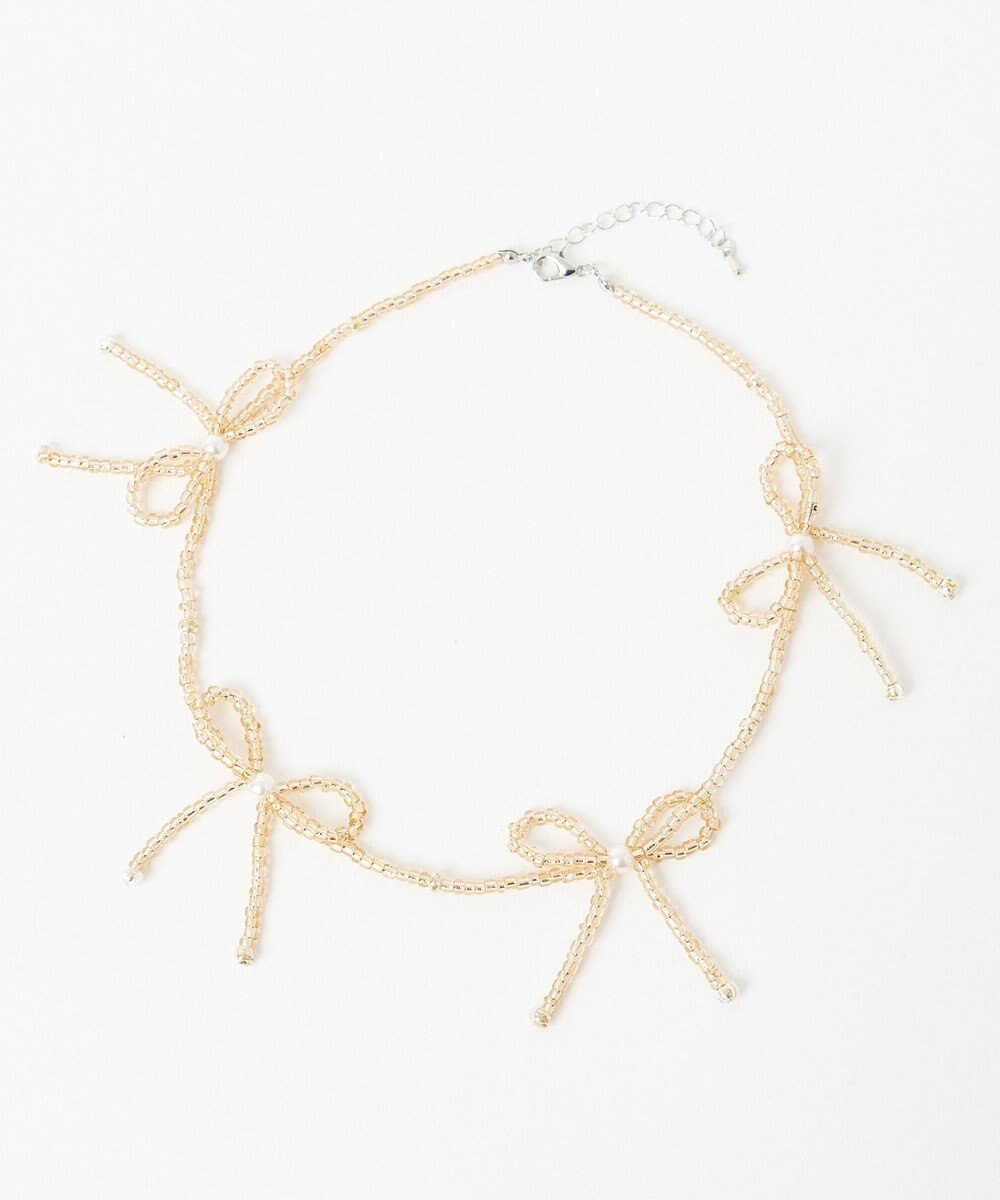 WEGO Lビーズリボンネックレス 