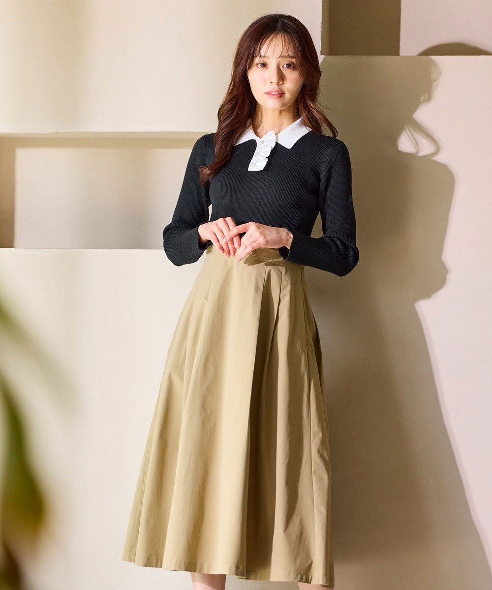 Feroux 襟付きドッキング ワンピース 