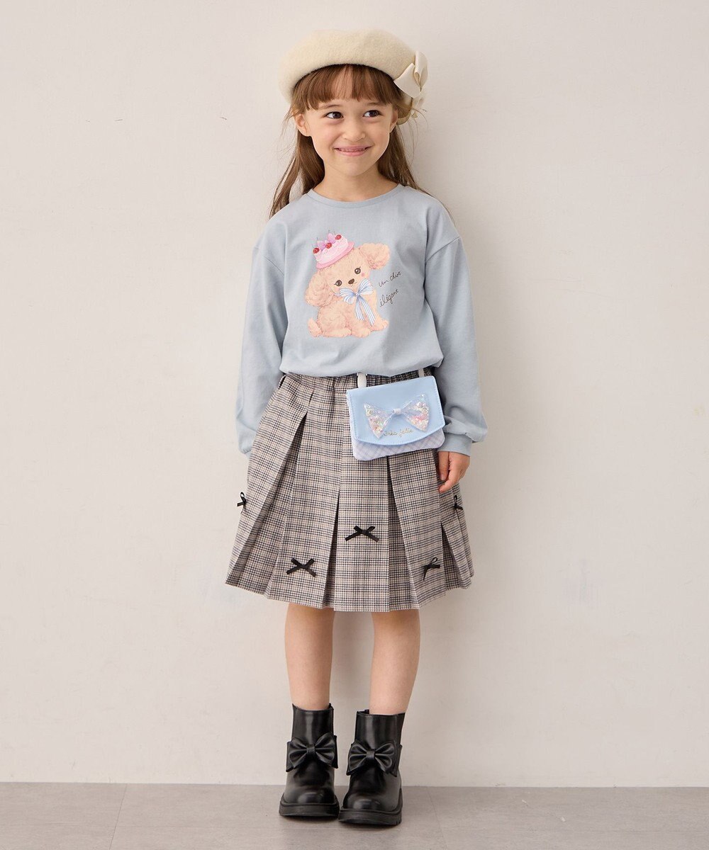 ANY KIDS リボン×チェック プリーツスカパン 