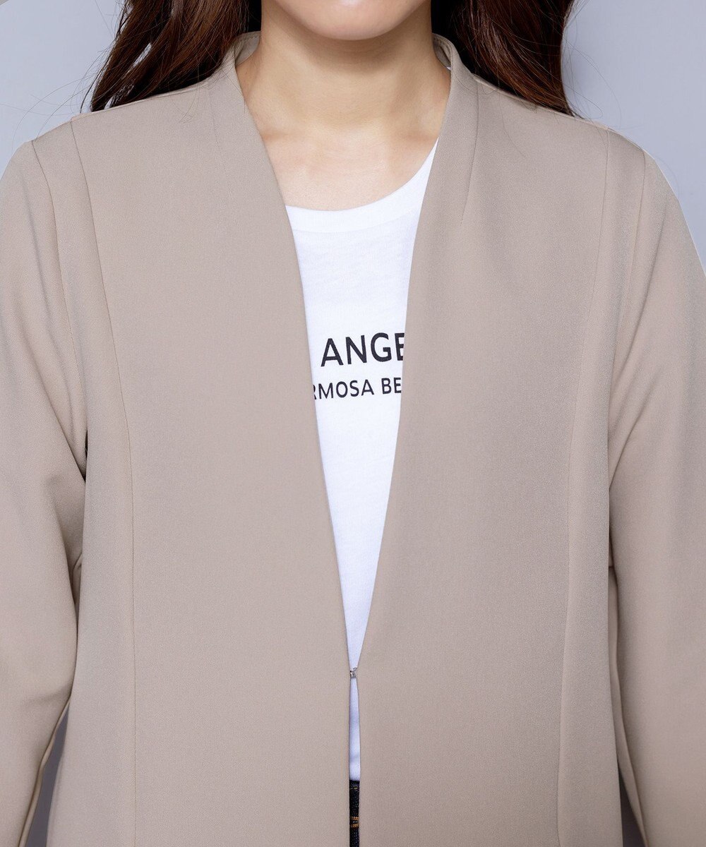 Tiaclasse 【ダブルストレッチ・洗える】カラーレスロングジャケット 