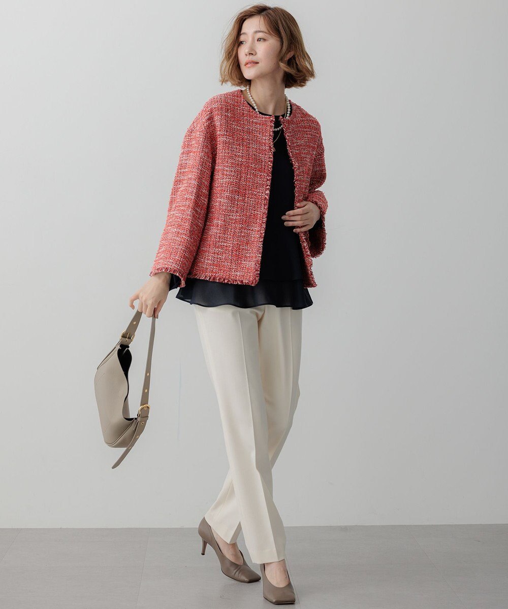 23区 【Oggi2月号掲載/洗える】ウォームストレッチ テーパード パンツ 