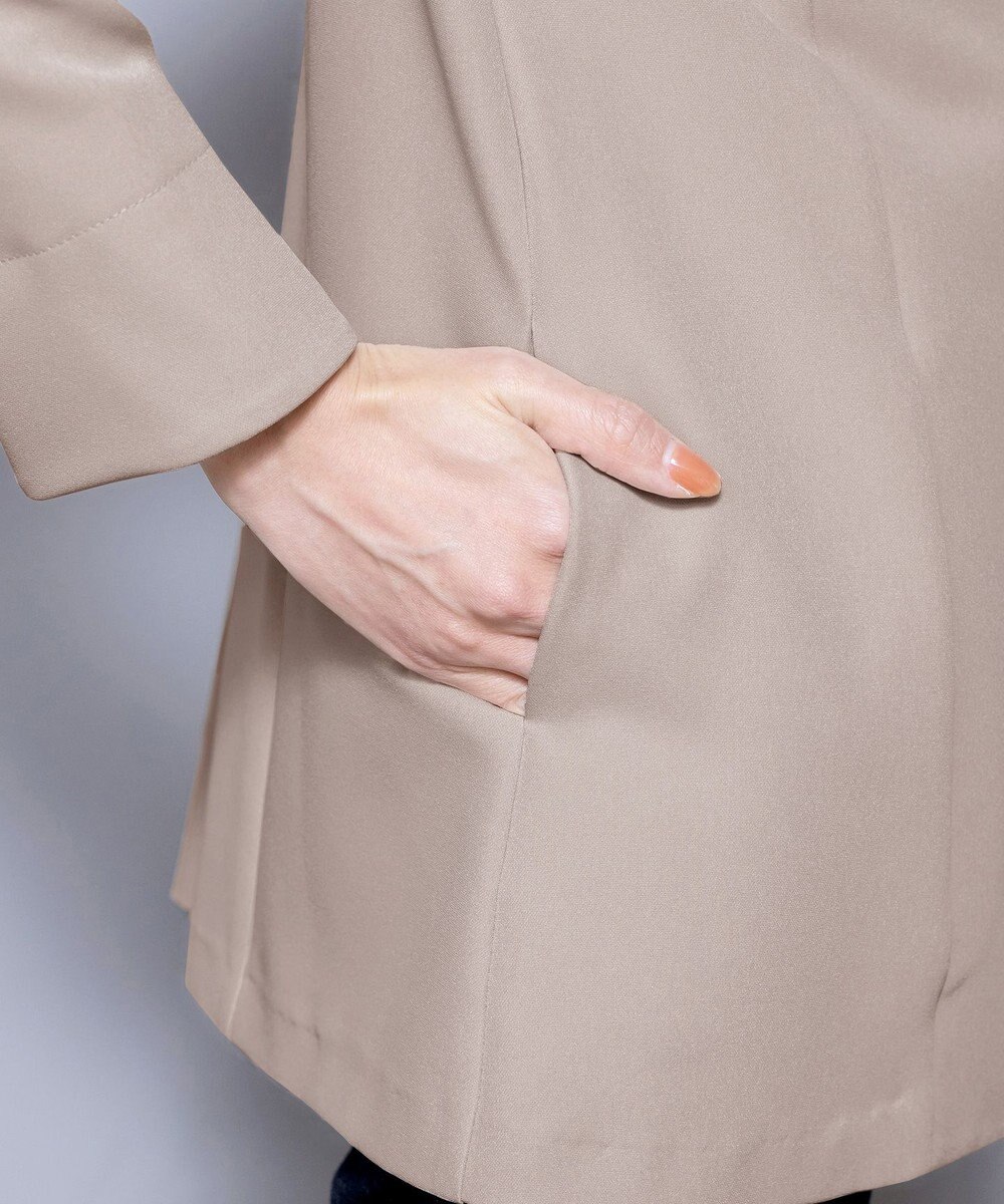 Tiaclasse 【ダブルストレッチ・洗える】カラーレスロングジャケット 