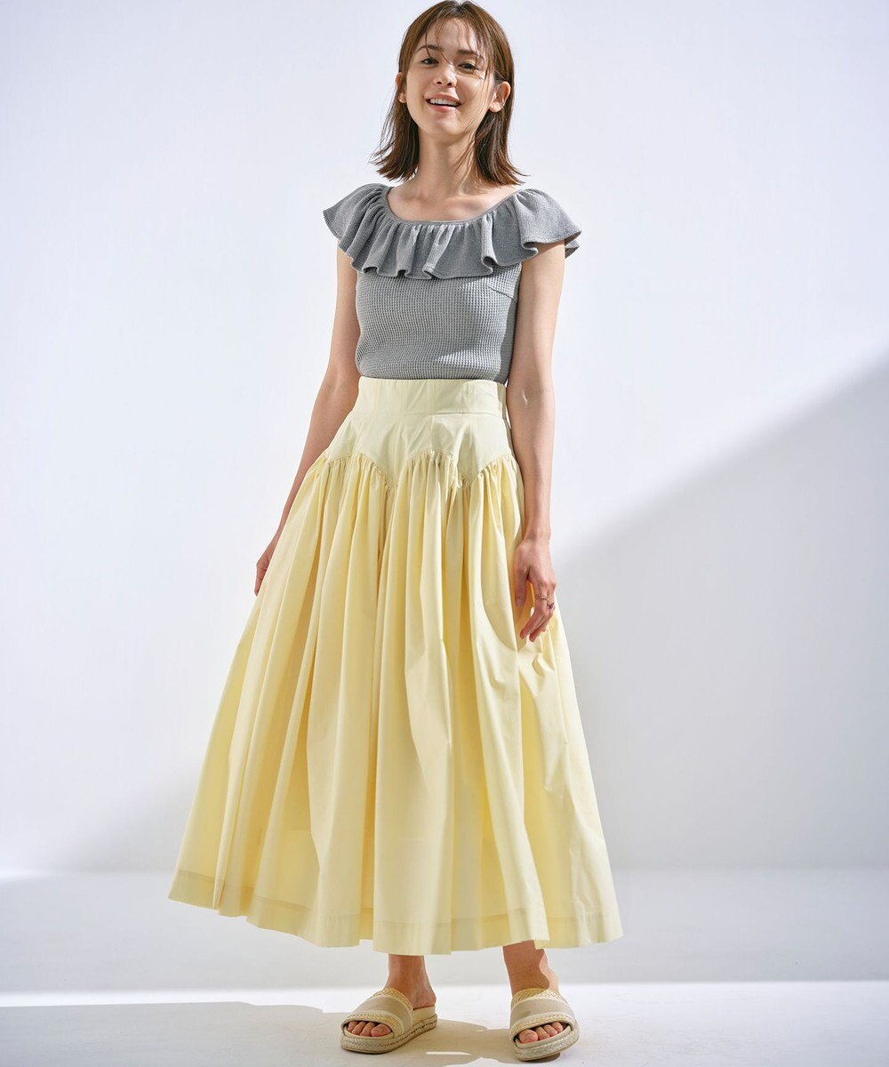 組曲 L 【組曲×setsuko sagittaire】カップ付きフリルTシャツ 