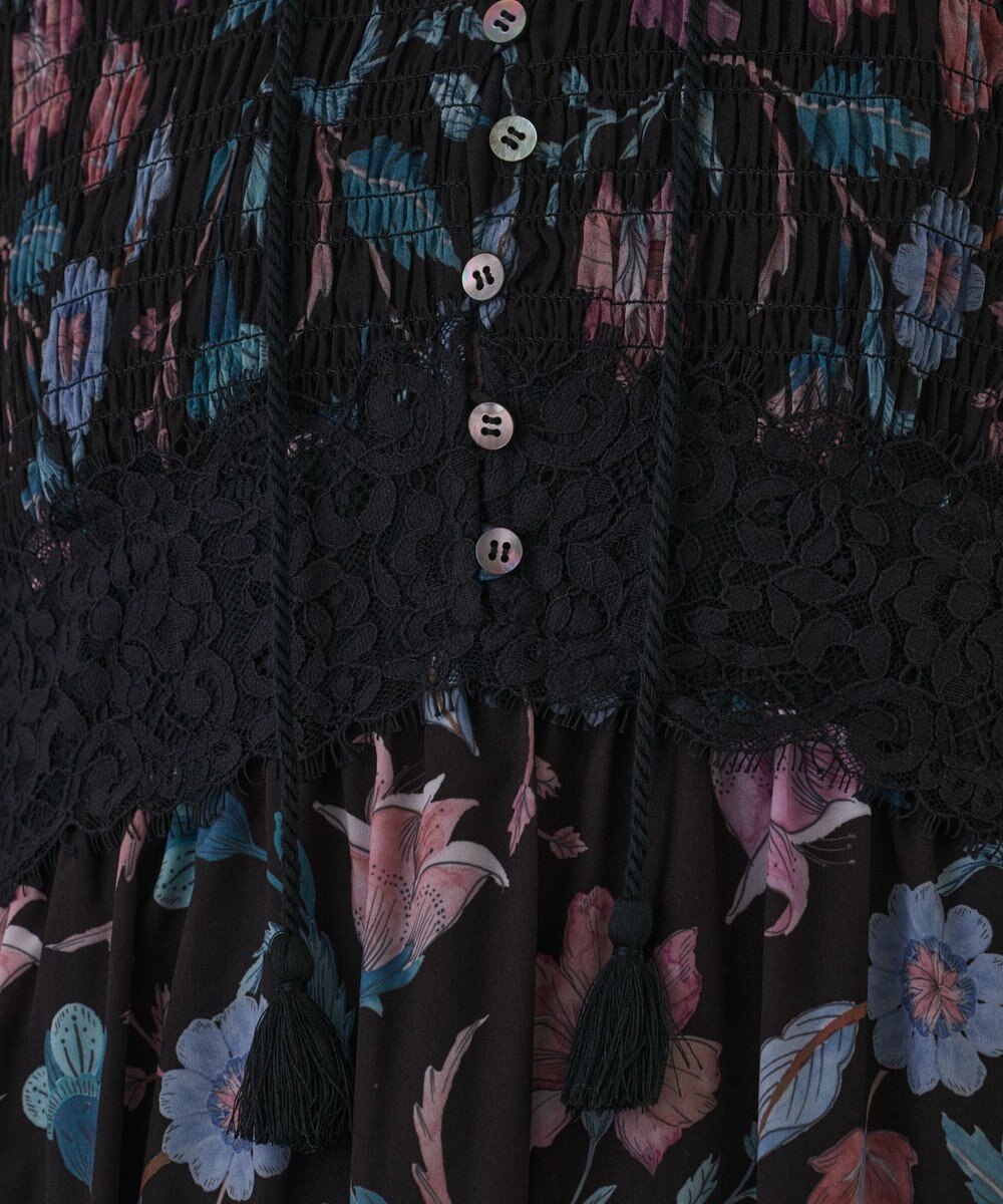 GRACE CONTINENTAL サラサプリントティアードワンピース 